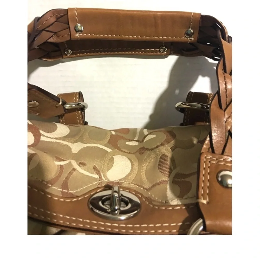 Coach CC jacquard print canvas satchel handbag